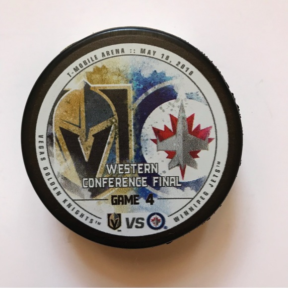 Western Conference Final Official Hockey Puck 2018 Game 4 Vegas Golden Knights - Picture 1 of 4